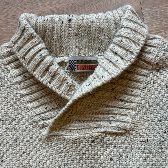 Classic Turtleneck Sweater in Cream and Brown - Picture 8 of 10